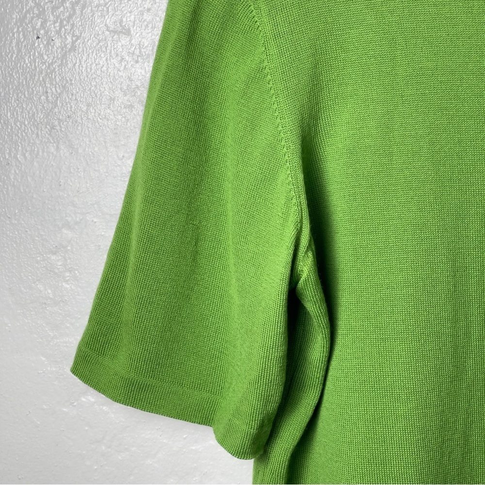 Escada Margaretha Ley Green Grass Merino Wool Crew Neck Top - Vintage - Picture 7 of 10